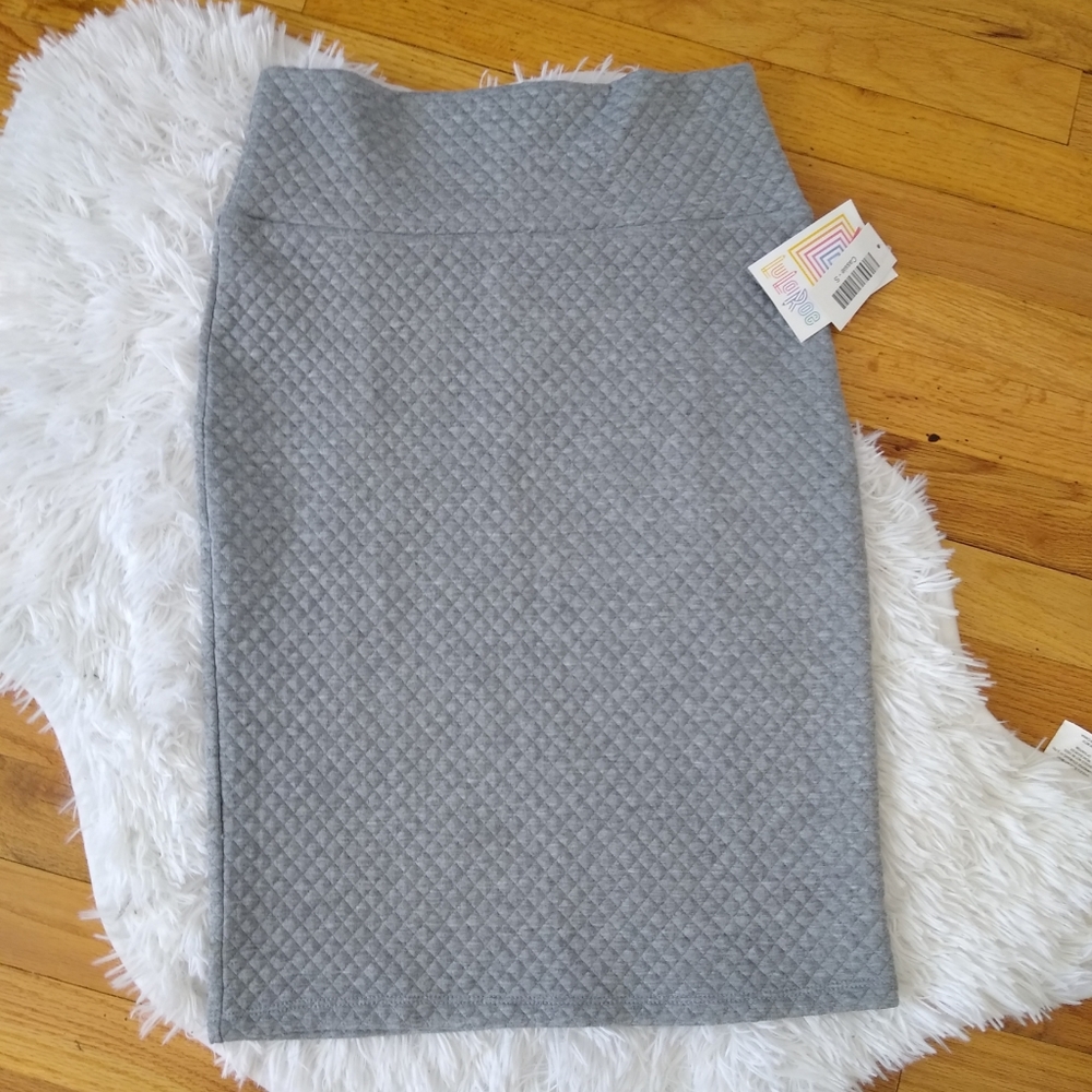 NWT Solid Gray Quilted Cassie Pencil Skirt Size S
